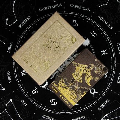 Tarot Cards Deck, Water Proof with Guidebook Divination Cards, 80 Fortune Telling Game Set for Family Reunion Beginners Expert Readers for Christmas Birthday Holiday Gifts,Black