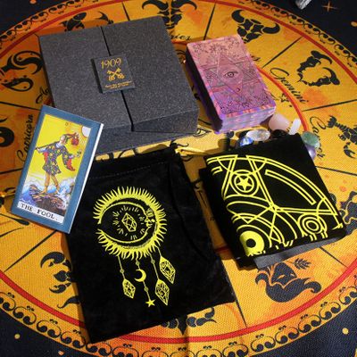 Jayiaine Tarot Cards Deck, Water Proof with Guidebook Divination Discoloration Cards, Fortune Telling Game Set for Family Reunion Beginners Expert Readers for Christmas Birthday, C