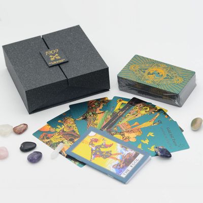 Jayiaine Tarot Cards Deck, Water Proof with Guidebook Divination Cards, 80 Fortune Telling Game Set for Family Reunion Beginners Expert Readers for Christmas Birthday, U