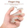 Lurrose Ring Set 10Pcs Gothic Punk Costume Finger Rings with Sparkling Rhinestones for Cosplay Masquerade Party view 4