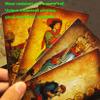 Jayiaine Tarot Cards Deck, Water Proof with Guidebook Divination Oracle 80 Cards, Fortune Telling Game Set for Family Reunion Beginners Expert Readers for Christmas Birthday, Black view 2