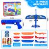 LJZJ 3 Pack Airplane Launcher Toys, 2 Flight Modes LED Foam Glider Catapult Plane, Outdoor Flying Toy for Kids, Birthday Gifts for Boy Girl 3+ Year Old, B-Day Party Supplies view 3