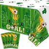4 Pack Soccer Party Tablecloths Soccer Birthday Decorations Plastic Disposable Sports Theme Party Table Covers Soccer Theme Table Cloth for Rectangle Tables Birthday Party Supplies Favors 51'' X 86'' view 1