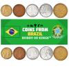 Brazil 5 Mixed Coins | 5 Cruzeiros to 25 Centavos | Brazilian Currency Since 1990 view 1