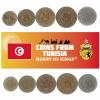 Tunisia 5 Mixed Coins | 10 Millim to 1/2 Dinar | Tunisian Currency Since 1961 view 1