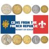 France 5 Mixed Coins | 5 Centimes - 2 Francs | French Currency Since 1959 view 1