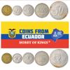 Ecuador 5 Mixed Coins | Ecuadorian Currency | Centavos | Sucres | Since 1988