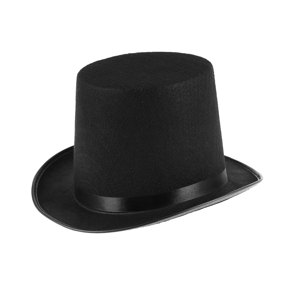 BESTOYARD Hat, Magician Style Top Hat for Party, Fedora Hats, Jazz Hat Cap, Party Costume Hats for Halloween, Christmas, Masquerade, Black, Size 1, Nonwovens
