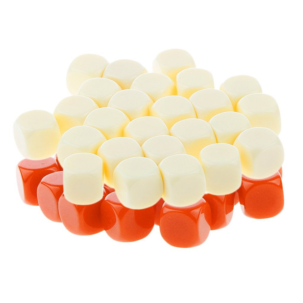 HXSCOO 50pcs Opaque Blank Dice D6 Replacement Dices for Party Board Game Casino Supplies (Color : Orange Beige)