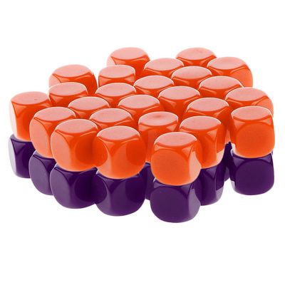 HXSCOO 50pcs Opaque Blank Dice D6 Replacement Dices for Party Board Game Casino Supplies (Color : Purple Orange)