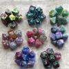 HXSCOO 7pcs Painted Polyhedral Dice Double-Colors Dice D4 D6 D8 D10 D12 D20 Dices Family Games (Color : A) view 3