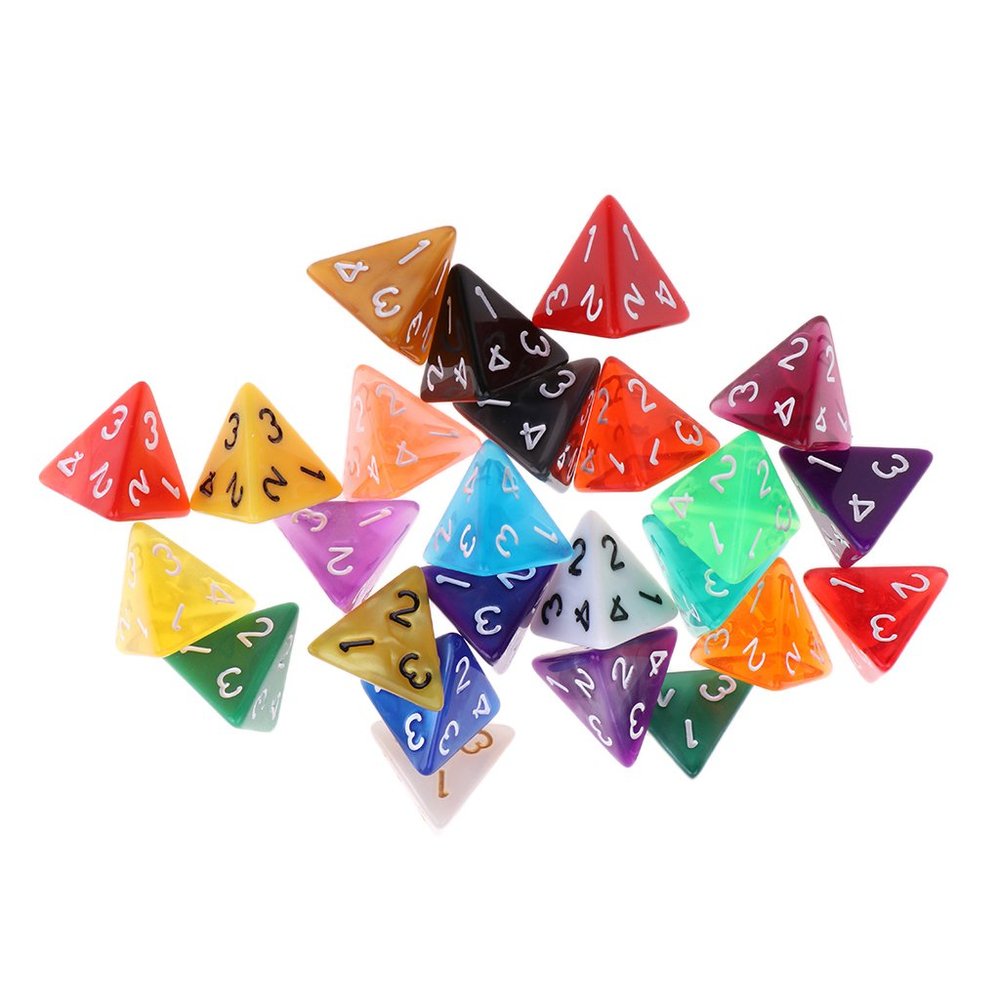 HXSCOO 25pcs Plastic D4 Dices for Adults Pub Bar Fun