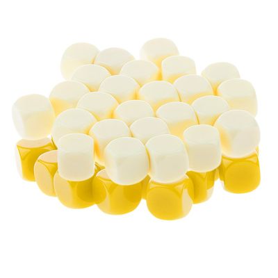 HXSCOO 50pcs Opaque Blank Dice D6 Replacement Dices for Party Board Game Casino Supplies (Color : Yellow Beige)