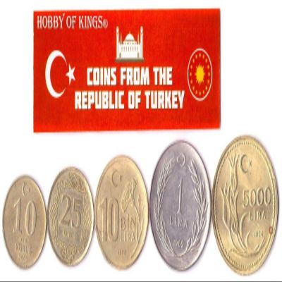 Turkey 5 Mixed Coins | 1 Kurus to 50 Lira | Turkish Currency Since 1957