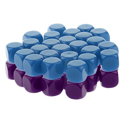 HXSCOO 50pcs Opaque Blank Dice D6 Replacement Dices for Party Board Game Casino Supplies (Color : Purple Blue)