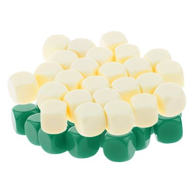 HXSCOO 50pcs Opaque Blank Dice D6 Replacement Dices for Party Board Game Casino Supplies (Color : Green Beige)