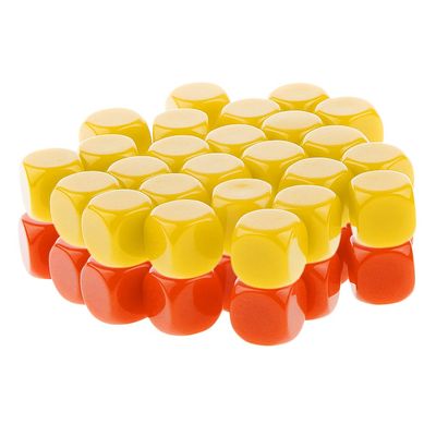 HXSCOO 50pcs Opaque Blank Dice D6 Replacement Dices for Party Board Game Casino Supplies (Color : Yellow Orange)