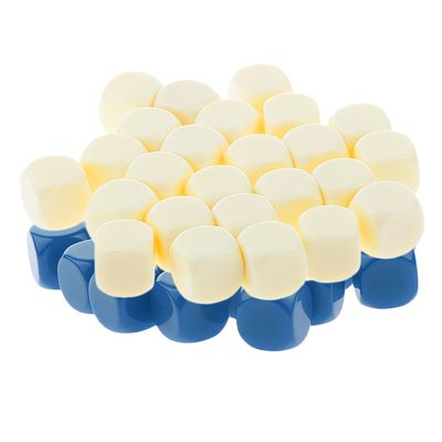 HXSCOO 50pcs Opaque Blank Dice D6 Replacement Dices for Party Board Game Casino Supplies (Color : Beige Blue)