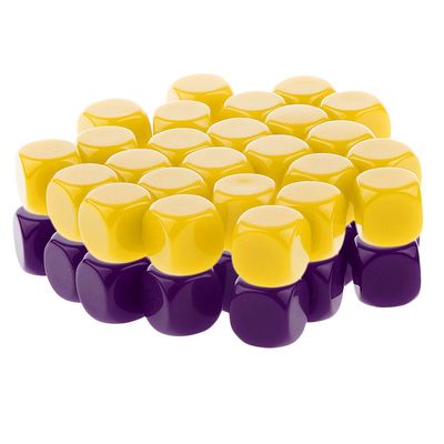 HXSCOO 50pcs Opaque Blank Dice D6 Replacement Dices for Party Board Game Casino Supplies (Color : Purple Yellow)