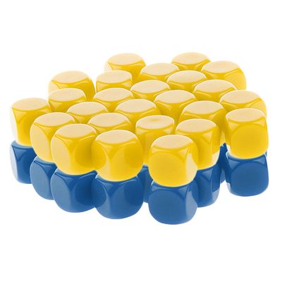 HXSCOO 50pcs Opaque Blank Dice D6 Replacement Dices for Party Board Game Casino Supplies (Color : Yellow Blue)