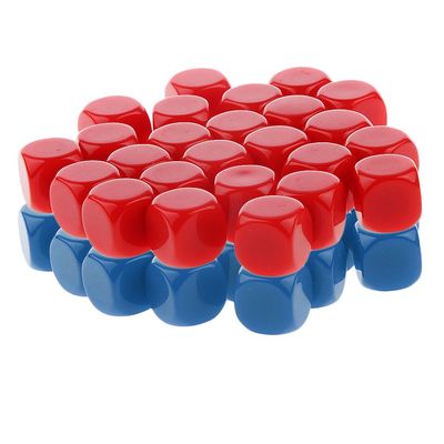 HXSCOO 50pcs Opaque Blank Dice D6 Replacement Dices for Party Board Game Casino Supplies (Color : Blue Rose Red)