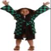 Anime Checkered Ninja Kimono Child's Costume Large 7-8 view 1