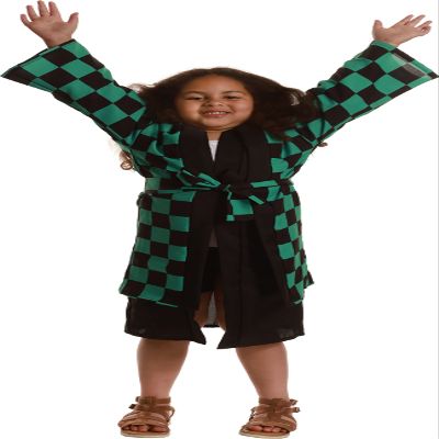 Anime Checkered Ninja Kimono Child's Costume Medium 5-6