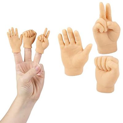Tiny Hands Finger Puppets, Realistic Feeling Tiny Finger Hands Puppets, Comfortable Silicone Rock Paper Scissors Game, Fun Prank Toys, Puppet Show, Gag Gifts, Party Favor, 2.5" (12-Pack)