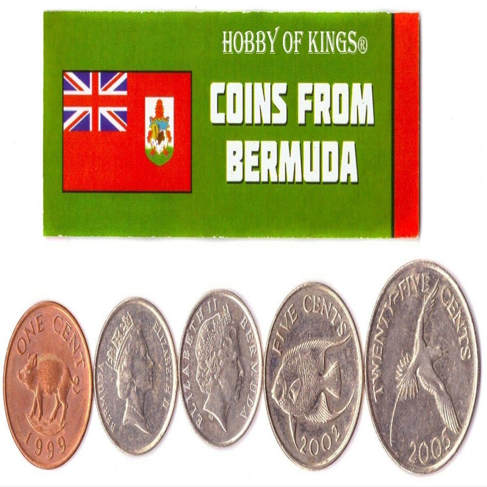 Bermuda 5 Mixed Coins | 1 Cent to 25 Cents | Bermudian Currency Since 1970