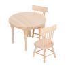 Dollhouse Dining Set 1:12 Scale Retro Design Doll House Miniature Round Table Chair Furniture view 4