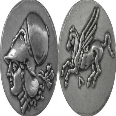 Athena and Pegasus, Famous Ancient Greek Coin, Athena is Facing Left in This Popular Version, Percy Jackson Teen Gift, Great Stocking Stuffer 85S