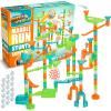 Marble Genius Marble Run Stunts Super Set: 125 Pieces Total, 20 Action Pieces Including 2 New Trampolines, Free Online App and Full-Color Instruction Booklet, Made for Ages 5 and Up view 1