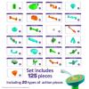 Marble Genius Marble Run Stunts Super Set: 125 Pieces Total, 20 Action Pieces Including 2 New Trampolines, Free Online App and Full-Color Instruction Booklet, Made for Ages 5 and Up view 2