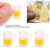 Agatige 10pcs 1:12 Dollhouse Beer Mug Model, Miniature Beer Cup Toy for Bar Decoration(Beer Mug with Foam) view 3