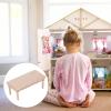 Agatige Dollhouse Dining Table, Simple Wood Miniature Tea Table for 1:12 Doll House view 3