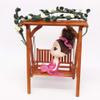 Dollhouse Flower, Dollhouse Swing Decorative Long Bouquet Garland Fake Flower Rose Vine Hanging Plant(Pink) (Yellow Rose) view 4