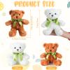 HyDren 24 Pcs Bear Bulk Plush Stuffed Animals 10 Inch Cute Soft Stuffed Bear with Green Bow for Valentine Birthday Gift Party Baby Shower Christmas(Light Brown, White) view 2