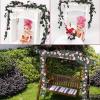 Dollhouse Flower, Dollhouse Swing Decorative Long Bouquet Garland Fake Flower Rose Vine Hanging Plant(Pink) view 2