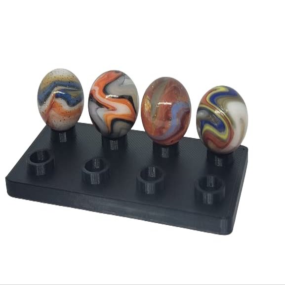 8 Marble Black Display Holds 5/8" marbles - Marble Display Stands - Marble Holders - Sphere Display