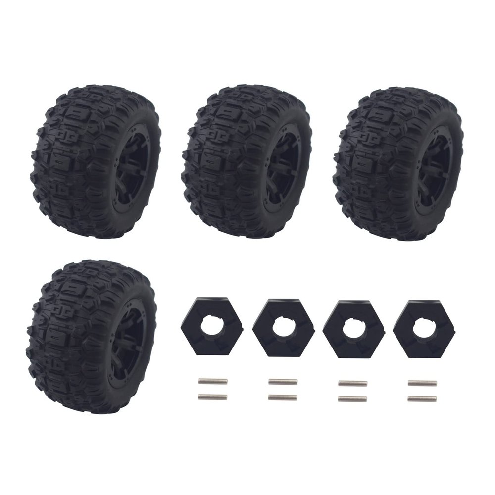 sea jump 4PCS Wheel Assembly with Hexagon Set+Hexagon Set Iron Axle for MJX H16 H16P H16E H16H H16DR H16SC H16BM 16027 14301 JC16EP RCM029 HP161 HB17 RC Speed High Car Racing Model Wheel Accessories