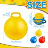 Lewtemi 3 Pcs 18 Inch Inflatable Bouncy Hopper Ball Large Round Jumping Balls with Handles for Kids Hopping Toys for 6 Years Old and Above Children Boy Girl(Yellow, Blue, Red) view 2
