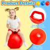 Lewtemi 3 Pcs 18 Inch Inflatable Bouncy Hopper Ball Large Round Jumping Balls with Handles for Kids Hopping Toys for 6 Years Old and Above Children Boy Girl(Yellow, Blue, Red) view 3