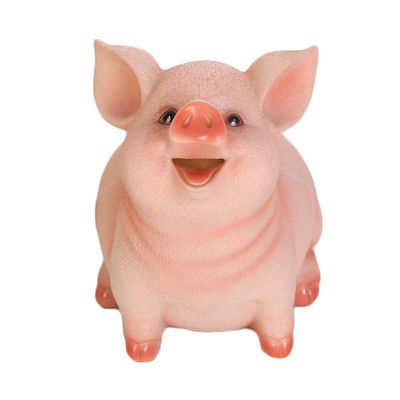 1pc Cute Pig Piggy Bank Resin Coin Bank Shatterproof Money Pig Shaped Money Box Coin Jar Saving Pot for Boys Girls as Birthday Size L