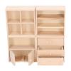 4 Pcs 1/12 Doll House Cabinet Set Simple Design Practical Lifelike Miniature Wooden Dollhouse Furniture Cabinet view 3