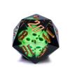 Cusdie Large D20 Dice 55mm with Sharp Edges, D&D 20 Sided Dice, Handmade DND Giant D20 for RPG, Table Games(Green Skull) view 1