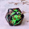 Cusdie Large D20 Dice 55mm with Sharp Edges, D&D 20 Sided Dice, Handmade DND Giant D20 for RPG, Table Games(Green Skull) view 4