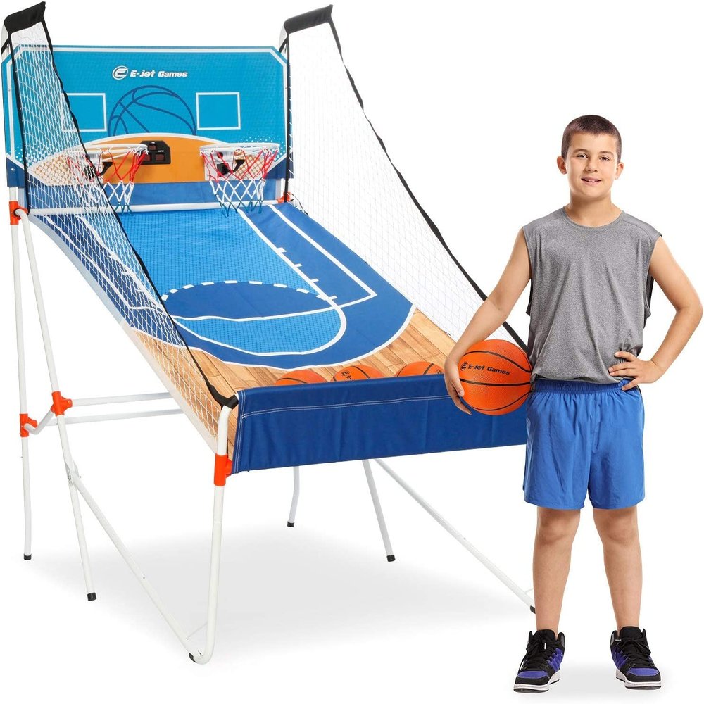 EjetGame Basketball Arcade Game, Kids Basketball Gifts for Kids Boys Girls Children Youth & Teens | 16-in-1 Games Dual Shot,Blue