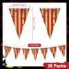 10 Packs Creepy Carnival Decorations Evil Halloween Striped Pennant Banner Triangle Bunting Flags Circus Theme Party Decorations Evil Carnival Decorations for Carnival Halloween Party Decorations view 2