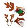 Saturey Christmas Reindeer Antlers Headbands with Red Nose, Antlers Hair Hoop Headpiece for Christmas and Holiday Parties Favors Multicolor view 3