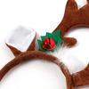 Saturey Christmas Reindeer Antlers Headbands with Red Nose, Antlers Hair Hoop Headpiece for Christmas and Holiday Parties Favors Multicolor view 4